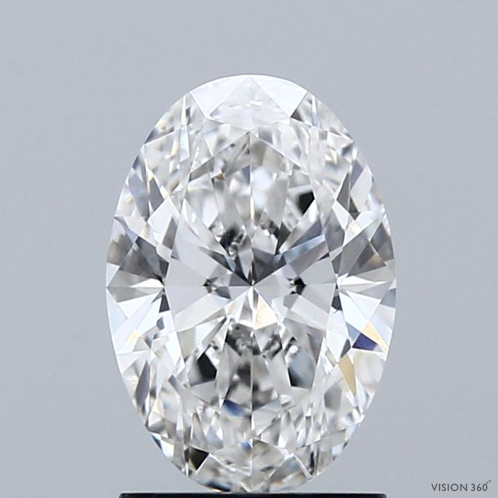 1.53 Carat Oval Lab Grown Diamond, Excellent Polish, F Color, VVS2 Clarity