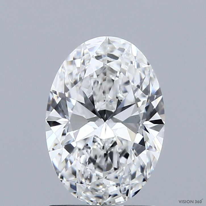 1.54 Carat Oval Lab Grown Diamond, Excellent Polish, D Color, VVS2 Clarity