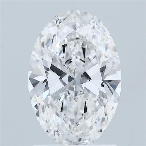 1.57 Carat Oval Lab Grown Diamond, Excellent Polish, D Color, VVS2 Clarity