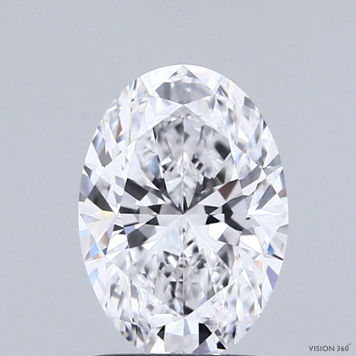 1.58 Carat Oval Lab Grown Diamond, Excellent Polish, D Color, VS1 Clarity