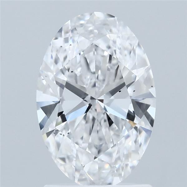 1.59 Carat Oval Lab Grown Diamond, Excellent Polish, D Color, SI1 Clarity