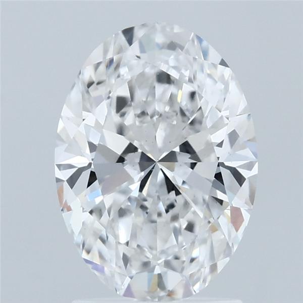 1.92 Carat Oval Lab Grown Diamond, Excellent Polish, E Color, VS1 Clarity