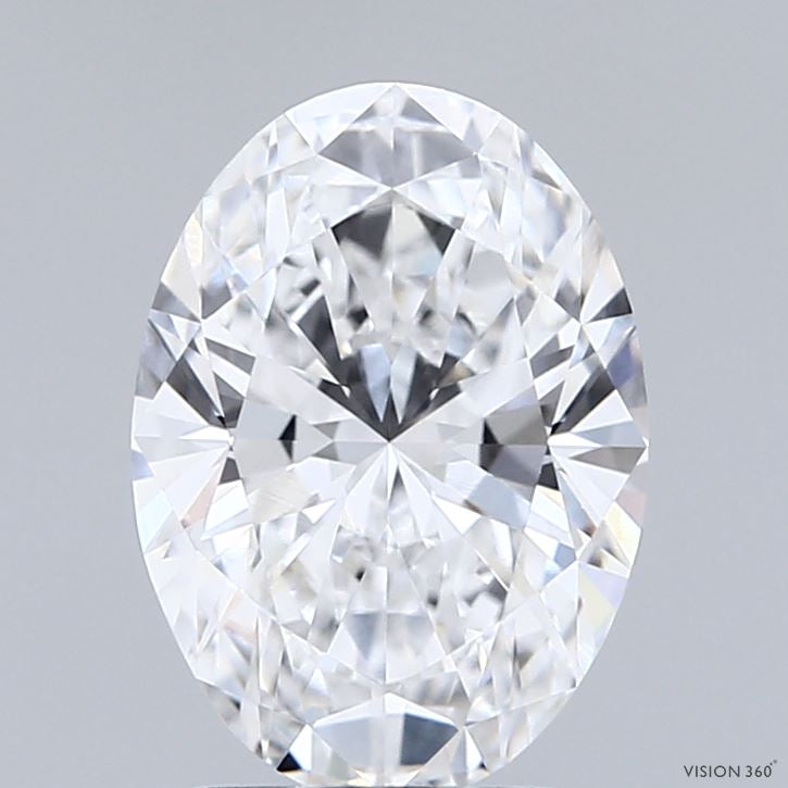 2.02 Carat Oval Lab Grown Diamond, Excellent Polish, D Color, IF Clarity