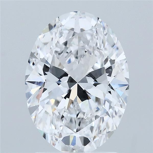 2.04 Carat Oval Lab Grown Diamond, Excellent Polish, D Color, VVS2 Clarity