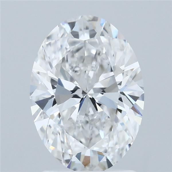 2.06 Carat Oval Lab Grown Diamond, Excellent Polish, D Color, VVS2 Clarity