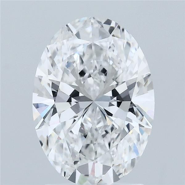 2.06 Carat Oval Lab Grown Diamond, Excellent Polish, D Color, VVS2 Clarity