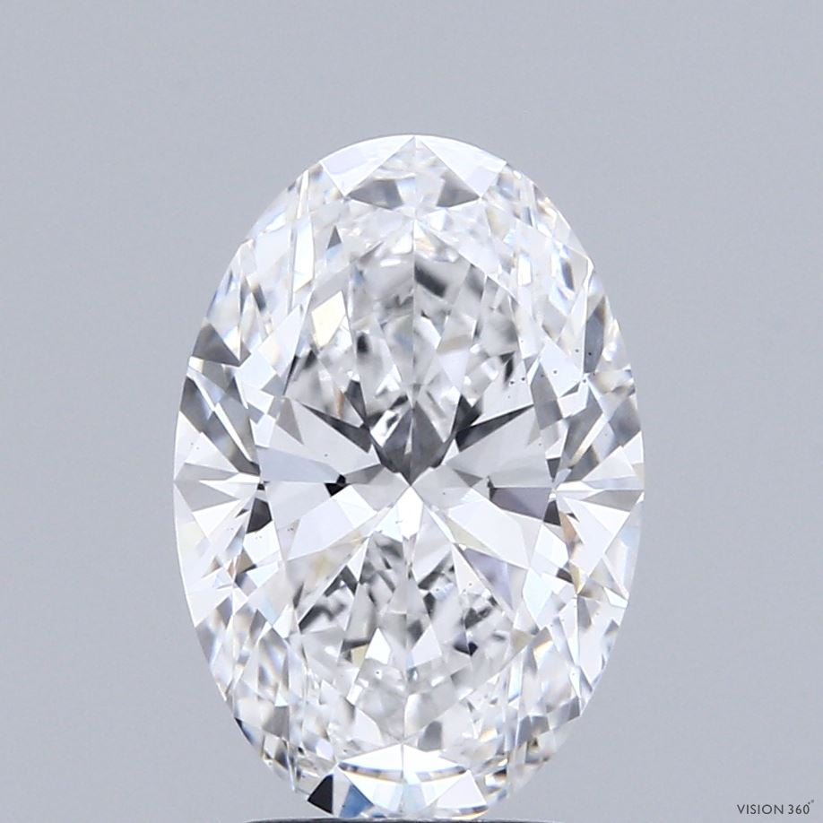 3.00 Carat Oval Lab Grown Diamond, Excellent Polish, D Color, VS2 Clarity