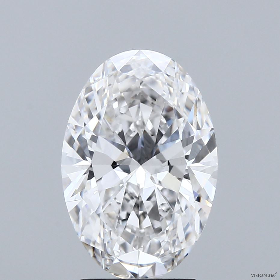 3.06 Carat Oval Lab Grown Diamond, Excellent Polish, E Color, VVS2 Clarity
