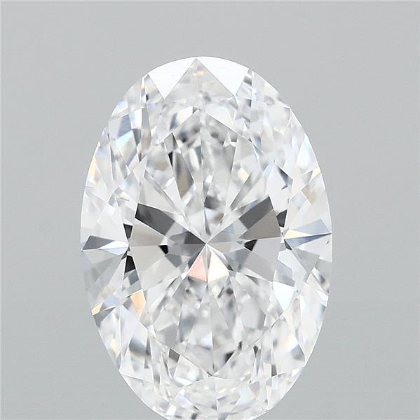 3.08 Carat Oval Lab Grown Diamond, Excellent Polish, D Color, VVS1 Clarity