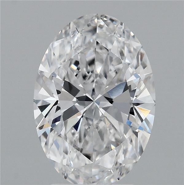 3.38 Carat Oval Lab Grown Diamond, Excellent Polish, D Color, VVS1 Clarity