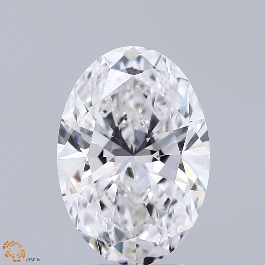 3.61 Carat Oval Lab Grown Diamond, Excellent Polish, E Color, VVS1 Clarity