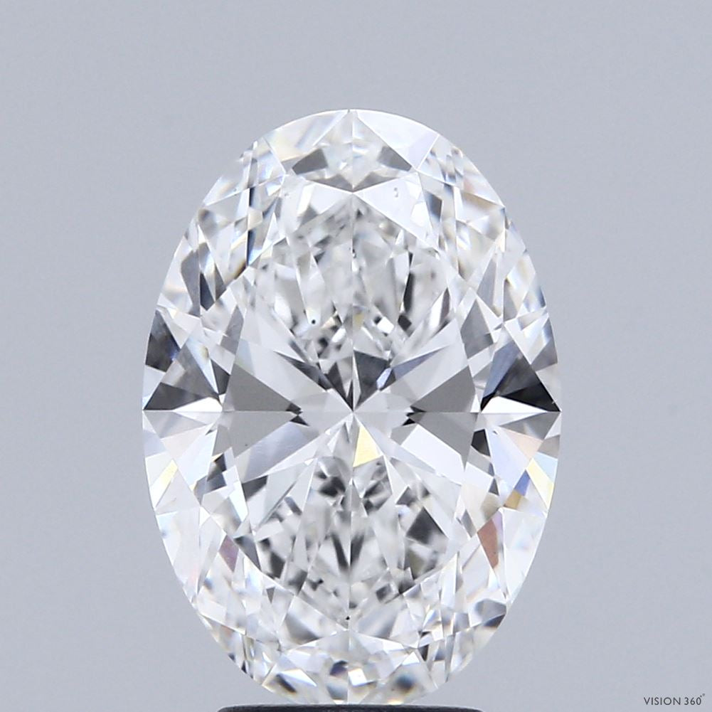 4.00 Carat Oval Lab Grown Diamond, Excellent Polish, D Color, VS2 Clarity