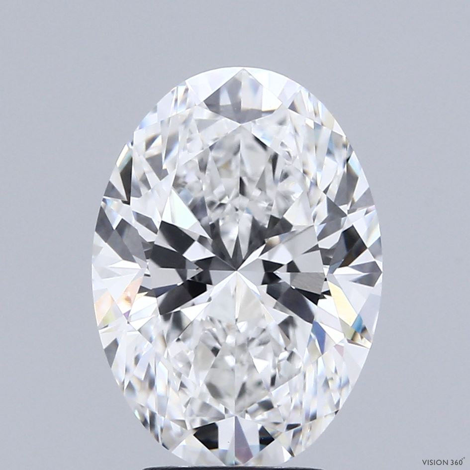 4.01 Carat Oval Lab Grown Diamond, Excellent Polish, D Color, VVS2 Clarity