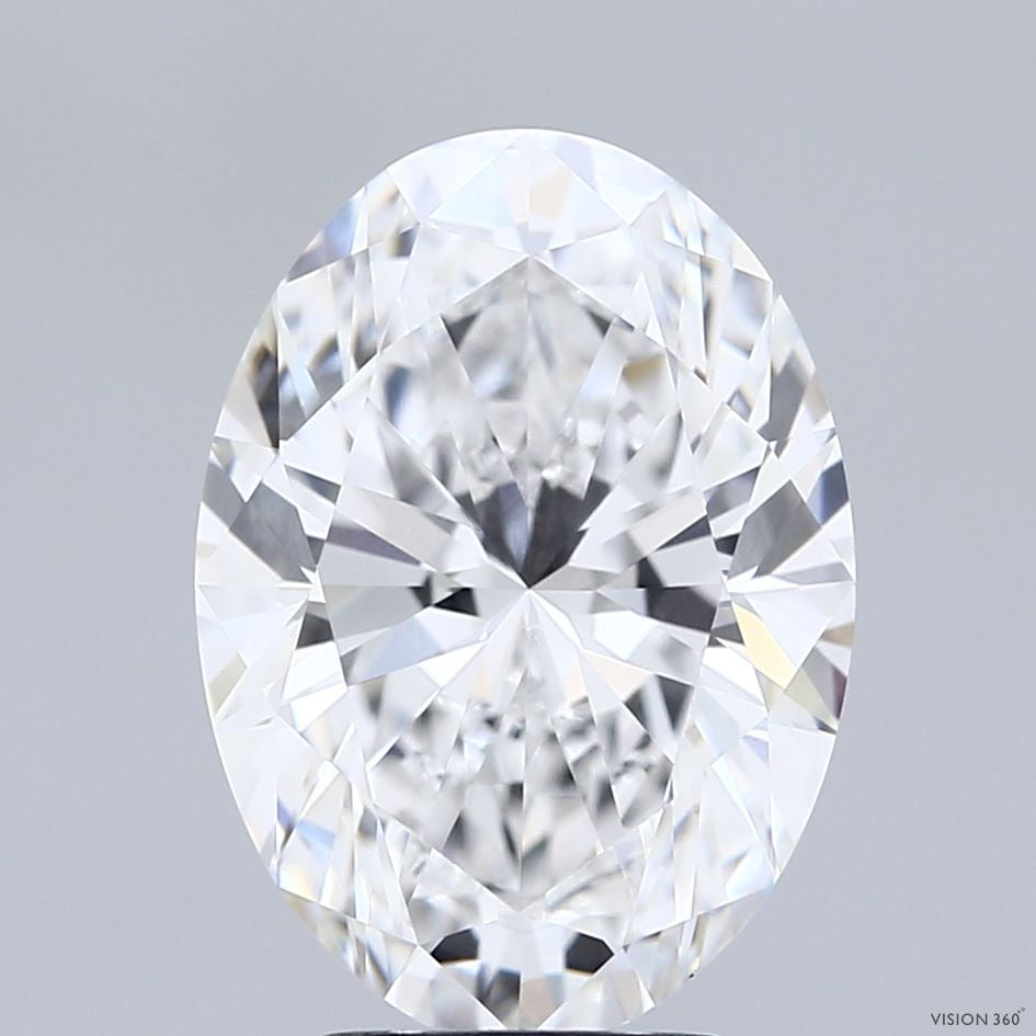 4.18 Carat Oval Lab Grown Diamond, Excellent Polish, E Color, VVS2 Clarity