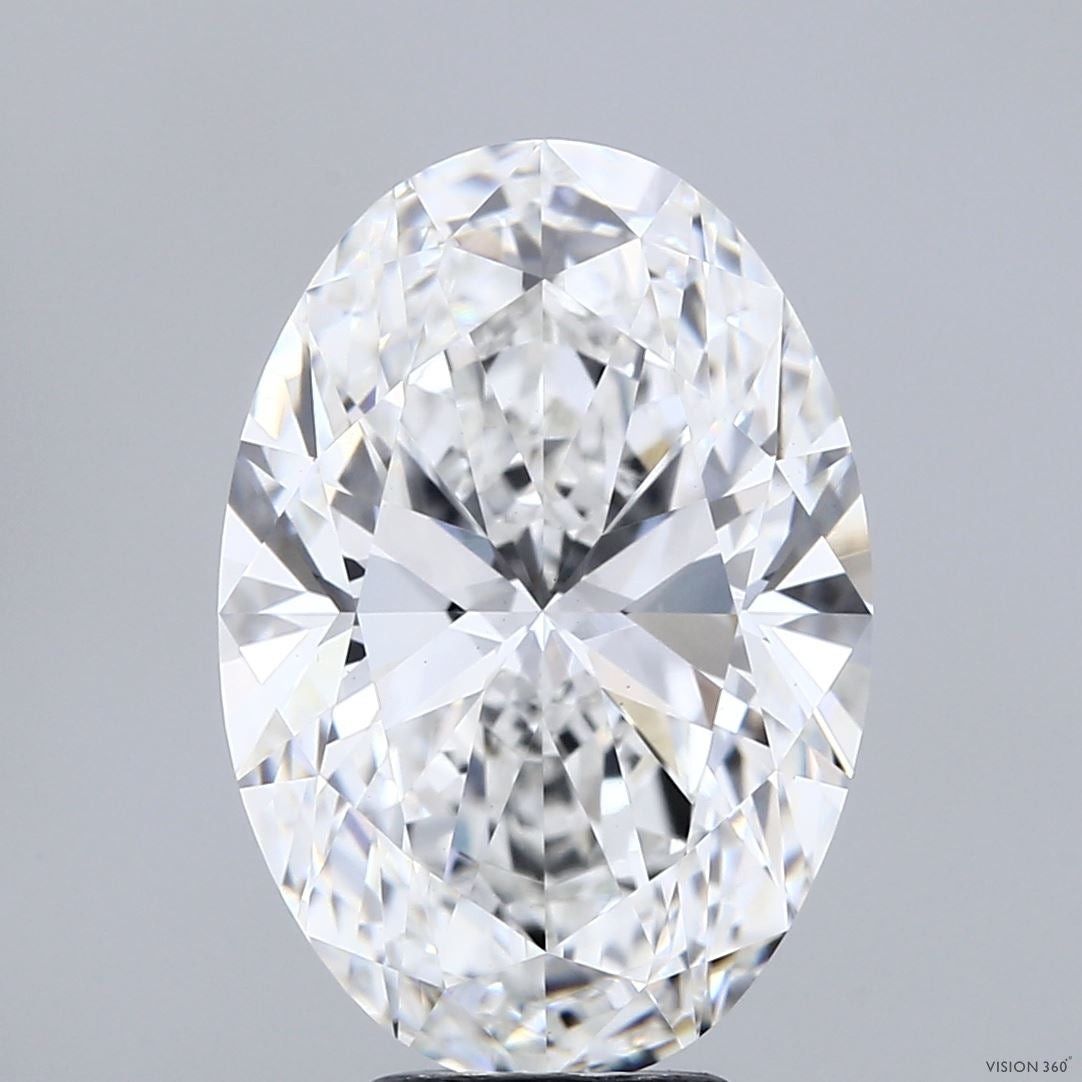 6.02 Carat Oval Lab Grown Diamond, Excellent Polish, F Color, VVS2 Clarity