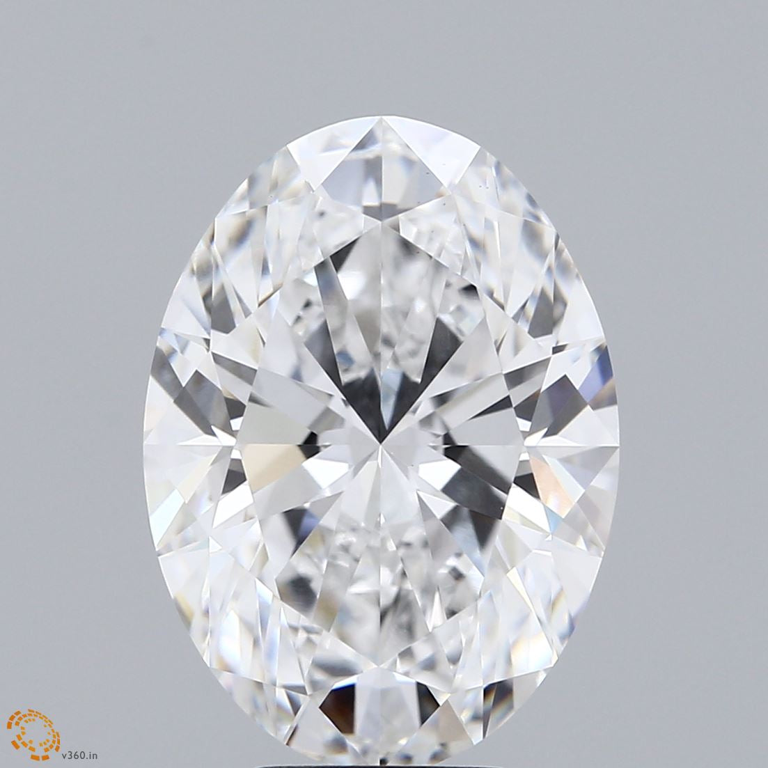 6.16 Carat Oval Lab Grown Diamond, Excellent Polish, D Color, VVS2 Clarity