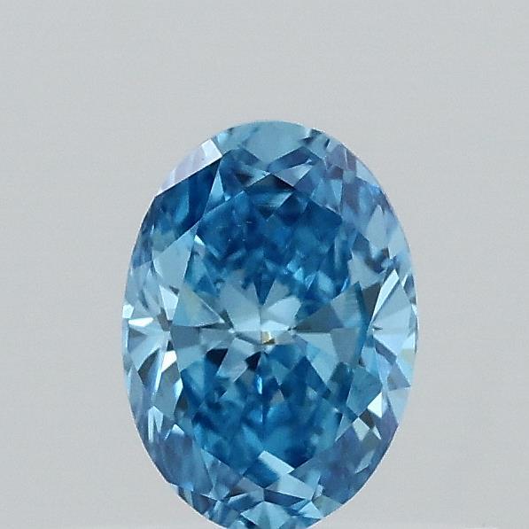 0.34 Carat Oval Lab Grown Diamond, Fancy Vivid Blue Color, VS1 Clarity