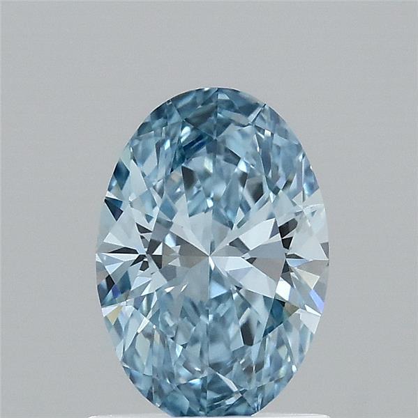 1.01 Carat Oval Lab Grown Diamond, Fancy Vivid Blue Color, VVS1 Clarity