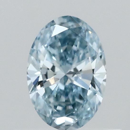 0.40 Carat Oval Lab Grown Diamond, Fancy Vivid Blue Color, VS1 Clarity