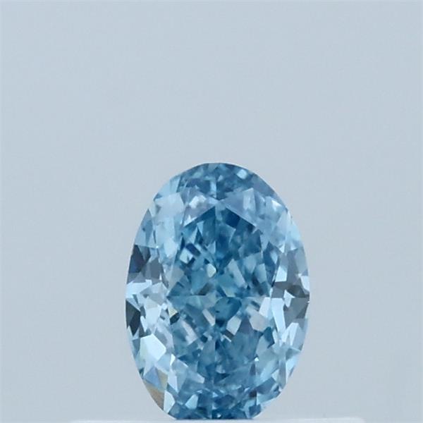 0.37 Carat Oval Lab Grown Diamond, Fancy Vivid Blue Color, VS1 Clarity