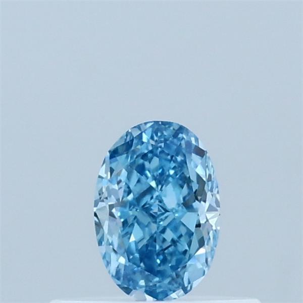 0.35 Carat Oval Lab Grown Diamond, Fancy Vivid Blue Color, VVS2 Clarity
