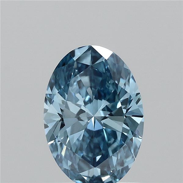 1.01 Carat Oval Lab Grown Diamond, Fancy Vivid Blue Color, VVS2 Clarity