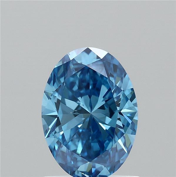 1.00 Carat Oval Lab Grown Diamond, Fancy Vivid Blue Color, VS1 Clarity