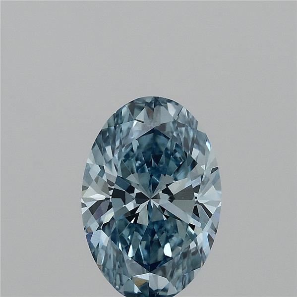 1.59 Carat Oval Lab Grown Diamond, Fancy Vivid Blue Color, VVS2 Clarity