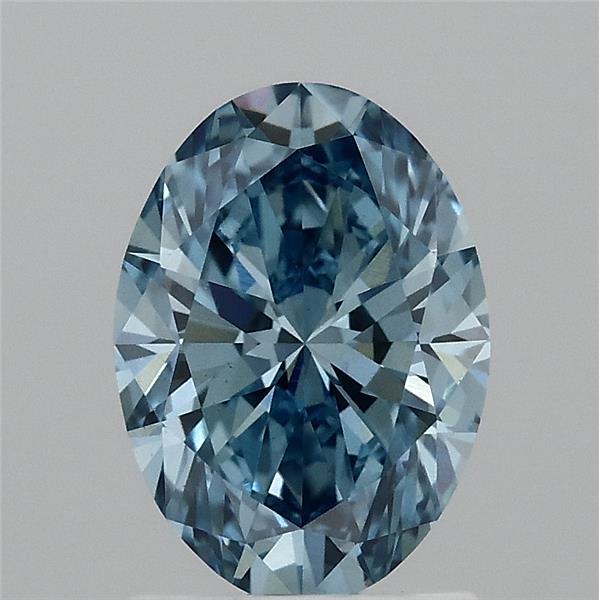 1.51 Carat Oval Lab Grown Diamond, Fancy Vivid Blue Color, VS1 Clarity