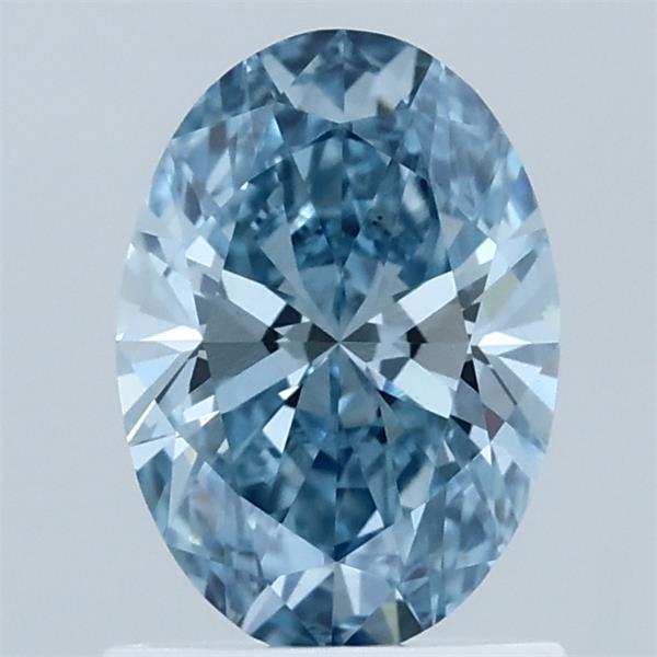 1.02 Carat Oval Lab Grown Diamond, Fancy Vivid Blue Color, VS1 Clarity