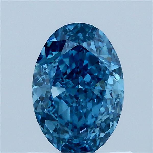 1.03 Carat Oval Lab Grown Diamond, Fancy Vivid Blue Color, VS2 Clarity