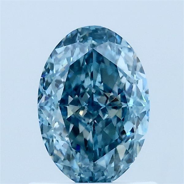 1.06 Carat Oval Lab Grown Diamond, Fancy Vivid Blue Color, VS2 Clarity