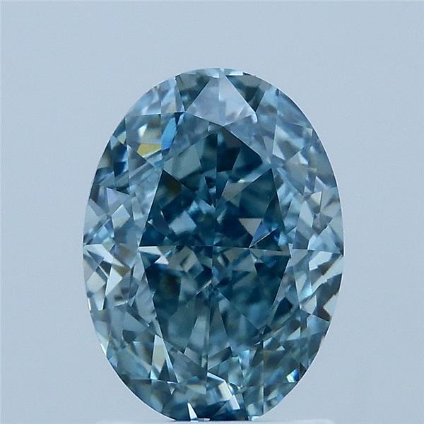 2.12 Carat Oval Lab Grown Diamond, Fancy Vivid Blue Color, VVS2 Clarity