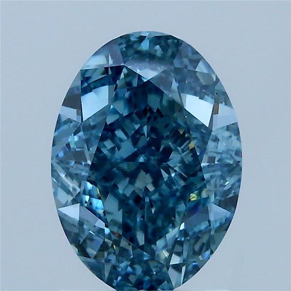 2.01 Carat Oval Lab Grown Diamond, Fancy Vivid Blue Color, VS2 Clarity