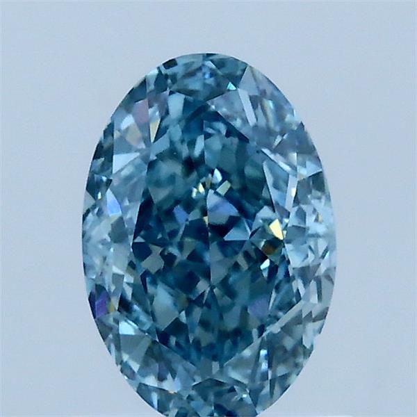 1.10 Carat Oval Lab Grown Diamond, Fancy Vivid Blue Color, VVS2 Clarity