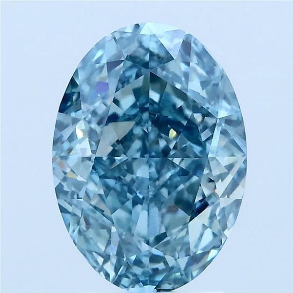 2.51 Carat Oval Lab Grown Diamond, Fancy Vivid Blue Color, VS1 Clarity