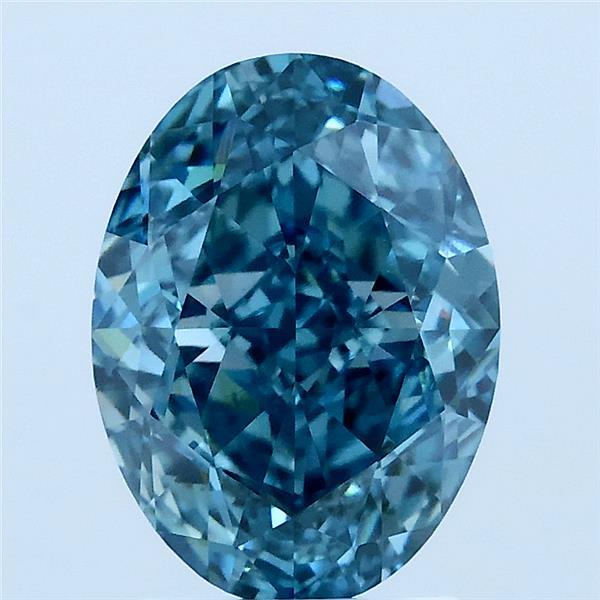 3.00 Carat Oval Lab Grown Diamond, Fancy Vivid Blue Color, VVS2 Clarity