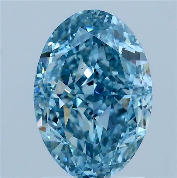2.23 Carat Oval Lab Grown Diamond, Fancy Vivid Blue Color, VS1 Clarity