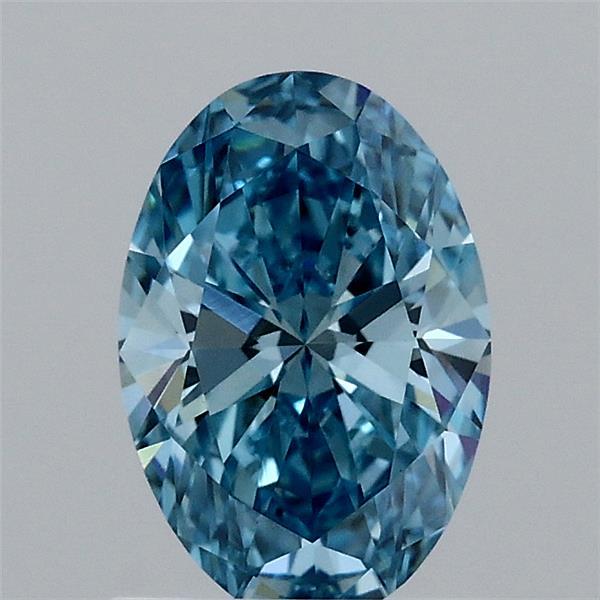 1.01 Carat Oval Lab Grown Diamond, Fancy Vivid Blue Color, VVS2 Clarity