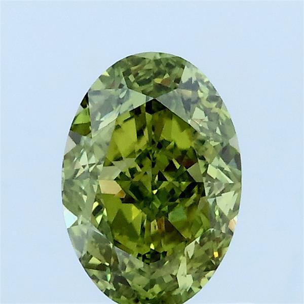 1.01 Carat Oval Lab Grown Diamond, Fancy Vivid Green Color, VS1 Clarity