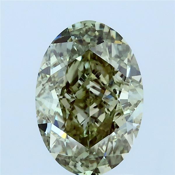 2.13 Carat Oval Lab Grown Diamond, Fancy Intense Green Color, VS1 Clarity