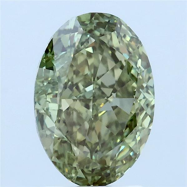 2.22 Carat Oval Lab Grown Diamond, Fancy Vivid Green Color, VVS2 Clarity