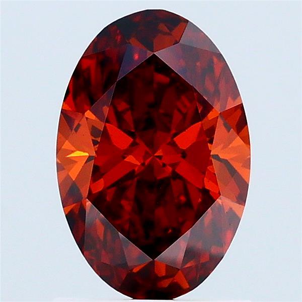 1.17 Carat Oval Lab Grown Diamond, Fancy Deep Orange Color, VS1 Clarity