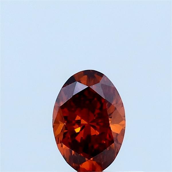 0.30 Carat Oval Lab Grown Diamond, Fancy Vivid Orange Color, VS1 Clarity