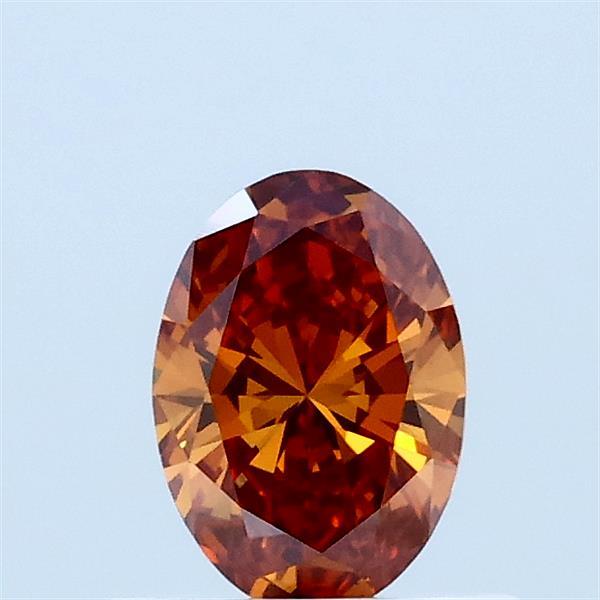 0.49 Carat Oval Lab Grown Diamond, Fancy Vivid Orange Color, VS1 Clarity