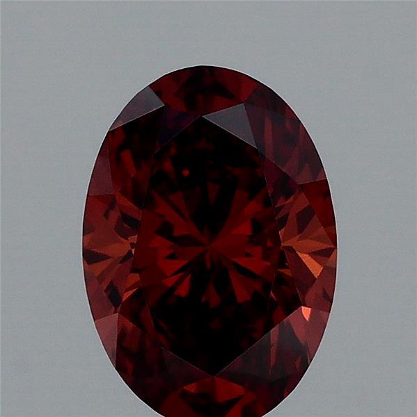 0.84 Carat Oval Lab Grown Diamond, Fancy Deep Orange Color, VVS2 Clarity