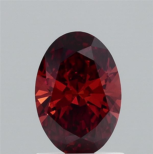 1.03 Carat Oval Lab Grown Diamond, Fancy Deep Orange Color, VS1 Clarity
