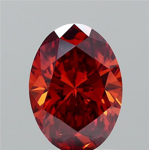 1.50 Carat Oval Lab Grown Diamond, Fancy Vivid Orange Color, VS1 Clarity
