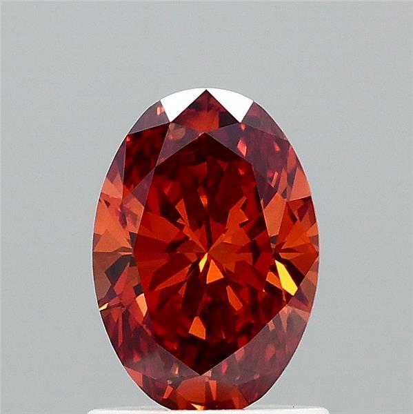1.00 Carat Oval Lab Grown Diamond, Fancy Intense Brownish Orange Color, VS1 Clarity