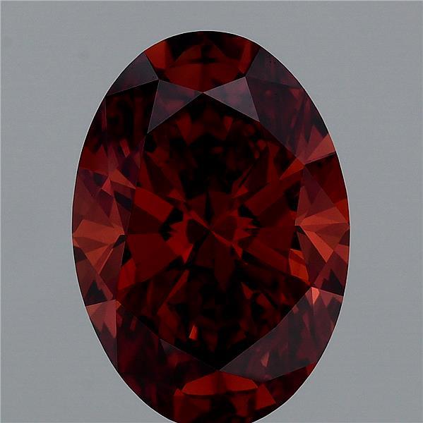 3.58 Carat Oval Lab Grown Diamond, Fancy Deep Orange Color, VVS2 Clarity